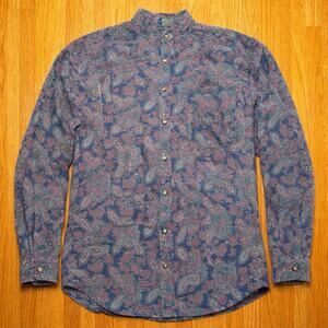 Hunt Club Tall Paisley Corduroy Button Down Shirt Men’s LT Large